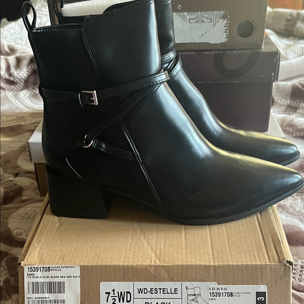 Journee Collection Black Ankle Booties